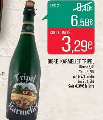 Match Bière karmeliet tripel offre