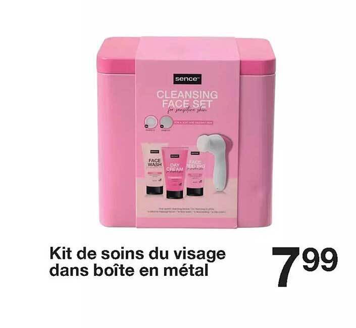 Promo Kit de soins du visage dans boîte en métal chez Zeeman