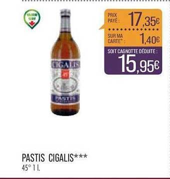 Match Pastis cigalis offre