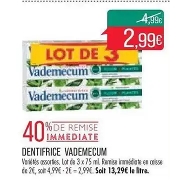 Match Dentifrice vademecum offre