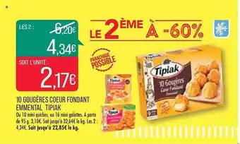 Match 10 gougères cœur fondant emmental tipiak offre