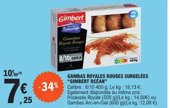 E.Leclerc Gambas Royales Rouges Surgeleé s "Gimbert Océan" offre