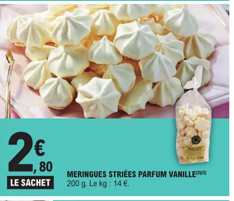 E.Leclerc Meringues Striées Parfum Vanille offre