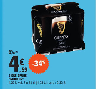 E.Leclerc Biére Brune "Guiness" offre