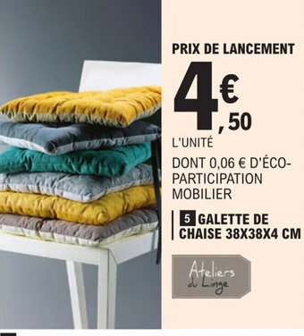 E.Leclerc Galette De Chaise 38x38x4 cm offre