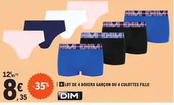 E.Leclerc Lot De 4 Boxers Garcon Ou 4 Culottes File offre