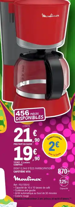 E.Leclerc Cafetière vita offre