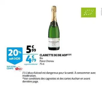 Auchan Clairette de die aop offre
