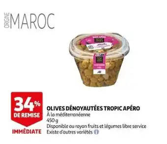 Auchan Olives dénoyautées tropic apéro offre