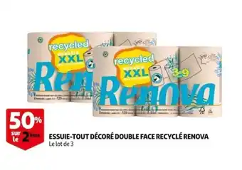 Auchan Essuie-tout décoré double face recyclé RENOVA offre