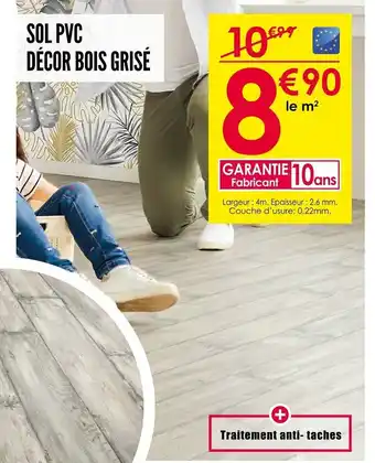 Décor Discount Sol pvc décor bois grisé offre