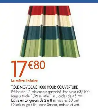 Tôle Novobac 1000 Pour Couverture