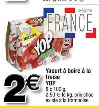 Cora x Carrefour Yaourt à Boire à La Fraise Yop offre