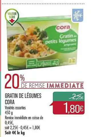 Match Gratin De Légumes Cora offre