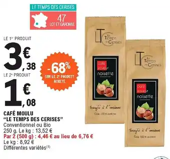 Café moulu "le temps des cerises