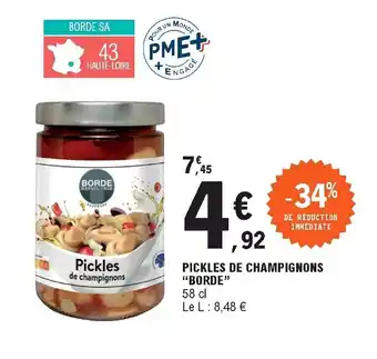 E.Leclerc Pickles de champignons "borde" offre