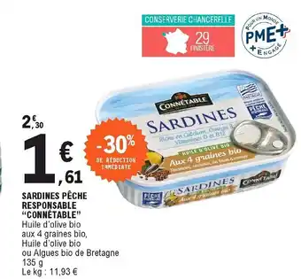 E.Leclerc Sardines pêche responsable "connétable" offre