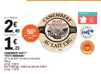 E.Leclerc Camembert AOP "petit normand" offre