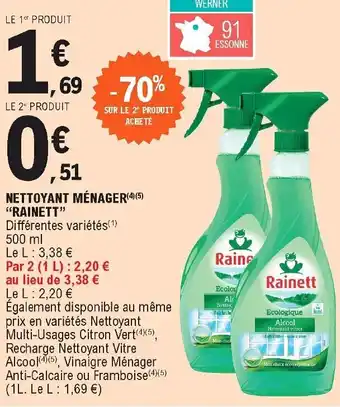 E.Leclerc Nettoyant ménager "rainett" offre