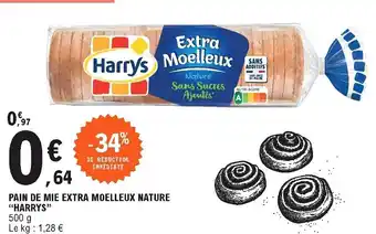 E.Leclerc Pain de mie extra moelleux nature "harrys" offre
