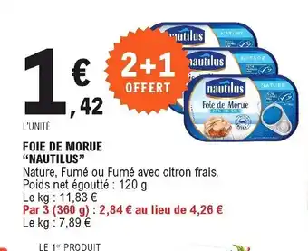 E.Leclerc Foie de morue "nautilus" offre