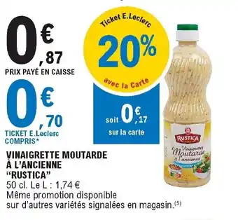 E.Leclerc Vinaigrette moutarde à l'ancienne "rustica" offre