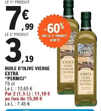 E.Leclerc Huile d'olive vierge extra "pernici" offre