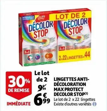 Lingettes antidécoloration max protect decolor stop
