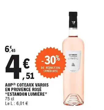 E.Leclerc AOP Coteaux Varois en Provence Rosé offre