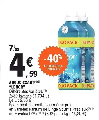 E.Leclerc Adoucissant Lenor offre