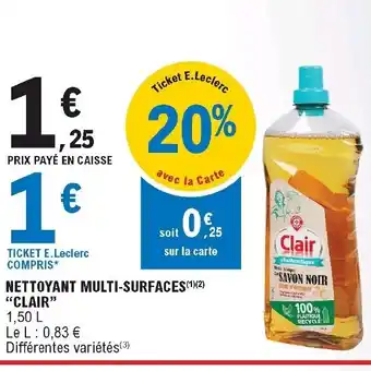 E.Leclerc Nettoyant Multi-Surfaces Clair offre