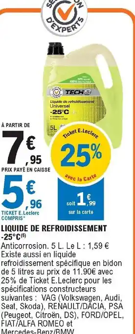 E.Leclerc Liquide De Refroidissement offre