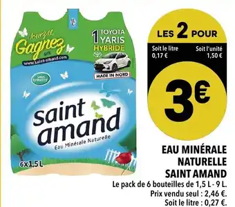 Supeco Eau Minérale Naturelle Saint Amand offre
