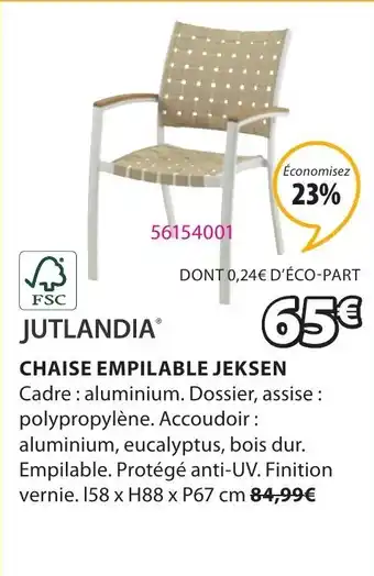 JYSK Chaise Empilable Jeksen offre