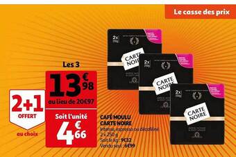Auchan Café moulu carte noire offre