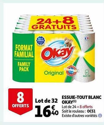 Auchan Essuie-tout blanc okay offre