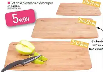 Kandy Lot de 3 planches à découper en bambou offre