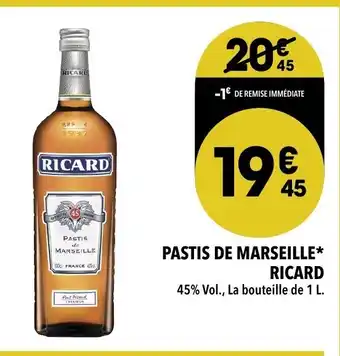 Supeco Pastis de Marseille Ricard offre