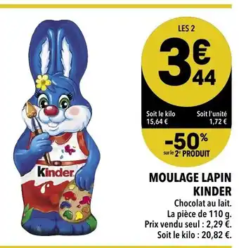 Supeco Moulage Lapin Kinder offre