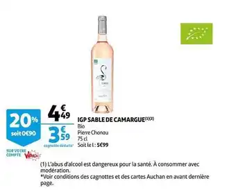 Auchan Igp sable de camargue bio pierre chanau offre