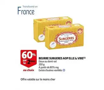 Auchan Beurre surgères aop elle & vire offre