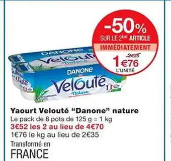 Monoprix Yaourt velouté offre