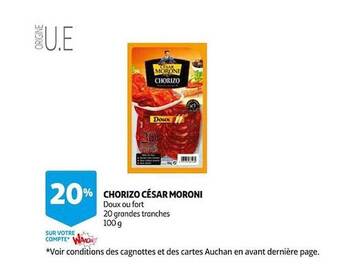 Auchan Chorizo césar moroni offre