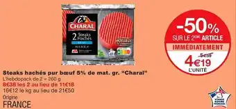 Monoprix Steaks hachés pur bœuf 5% de mat.gr. offre