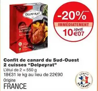 Monoprix Confit de canard du sud-ouest 2 cuisses offre