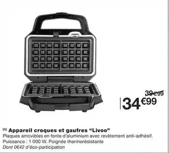 Monoprix Appareil croques et gaufres offre