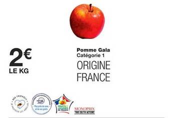 Monoprix Pomme gala offre