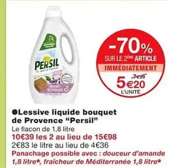 Monoprix Lessive liquide bouquet de provence offre