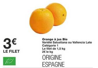 Monoprix Orange à jus bio offre