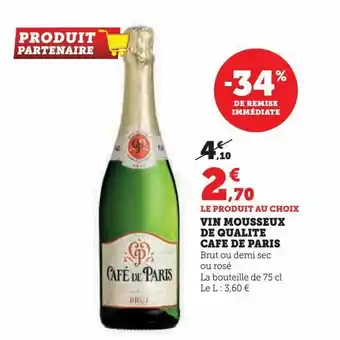 U Express Vin mousseux de qualite cafe de paris offre